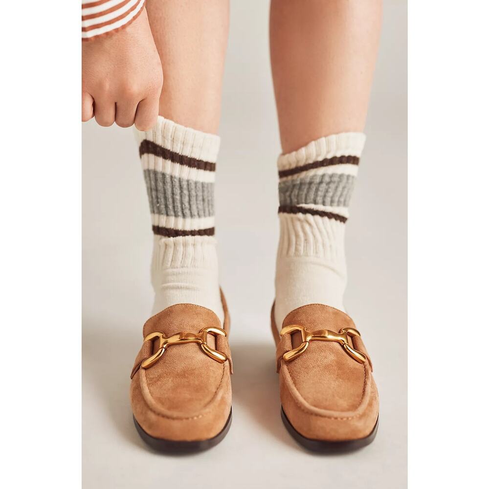 Bibi Lou for Anthropologie Zagreb Suede Loafers in "Camel" EU 39 US 8.5
